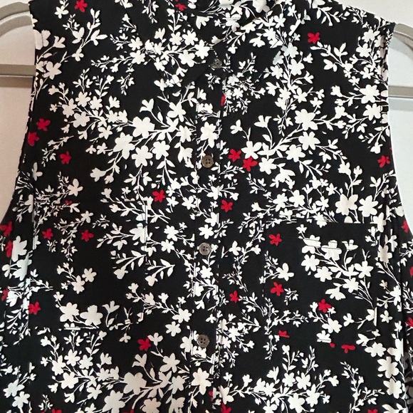 J. Jill Black and White Floral Button Dress - Picture 3 of 9